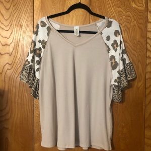 Feeling So Good Leopard Taupe Top